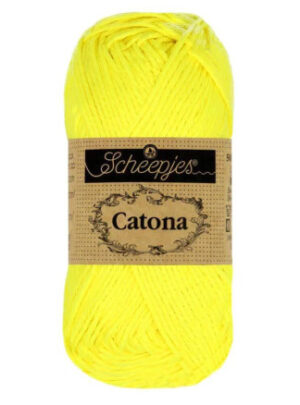 Scheepjes Catona Garn Unicolor 601 Neon Gul