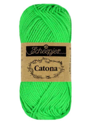 Scheepjes Catona Garn Unicolor 602 Neon Grøn