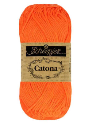 Scheepjes Catona Garn Unicolor 603 Neon Orange