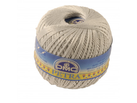 DMC Petra nr. 5 Hæklegarn Unicolor 53024 Lys Perlegrå