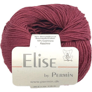 Permin Elise - Bomuld/cashmere - Fv 881132 Vinrød