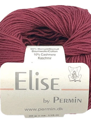 Permin Elise - Bomuld/cashmere - Fv 881132 Vinrød