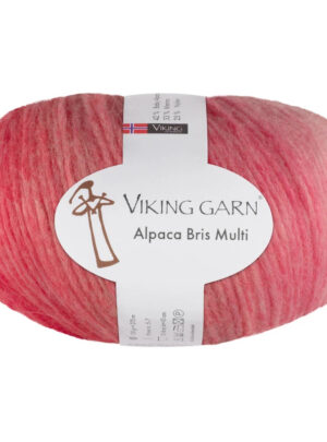 Viking Bris Multi - 368 Multi rød, Alpacagarn, fra Viking