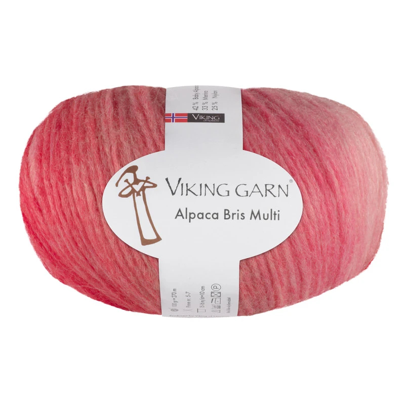 Viking Bris Multi - 368 Multi rød, Alpacagarn, fra Viking Viking Bris Multi - 368 Multi rød, Alpacagarn, fra Viking