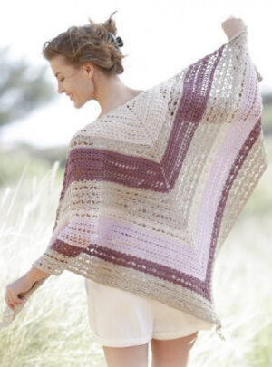 Addiena by DROPS Design - Sjal Hækleopskrift 176x88 cm