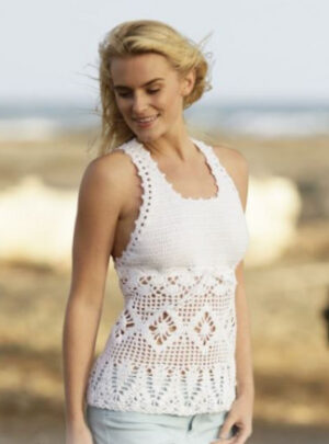 Aphrodite by DROPS Design - Top Hækleopskrift str. S - XXXL