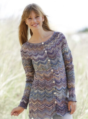 At Sundown Cardigan by DROPS Design - Jakke Strikkeopskrift str. S/M - XXL/XXXL