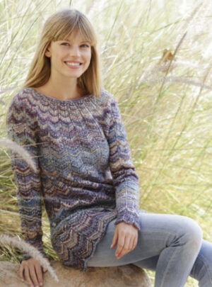 At Sundown by DROPS Design - Bluse Strikkeopskrift str. S/M - XXL/XXXL