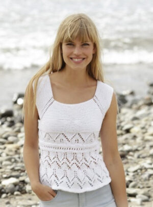 Aura by DROPS Design - Top Strikkeopskrift str. S - XXXL