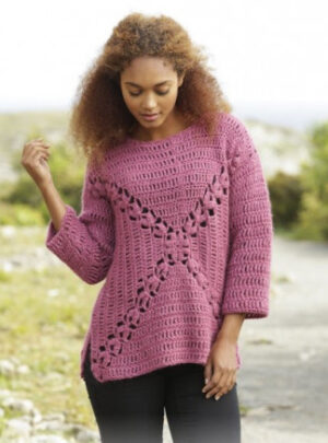 Autumn Rose by DROPS Design - Bluse Hækleopskrift str. S - XXXL