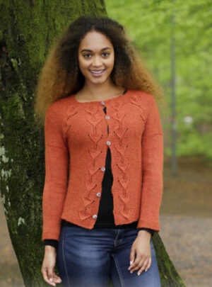Autumn Vines Cardigan by DROPS Design - Jakke Strikkeopskrift str. S - XXXL