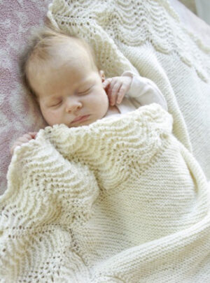 Baby Bliss by DROPS Design - Baby Tæppe Strikkeopskrift 80x80 cm