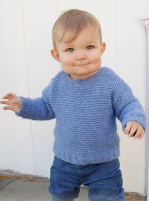Baby Blue Note by DROPS Design - Bluse Strikkeopskrift str. 6/9 mdr - 7/8 år