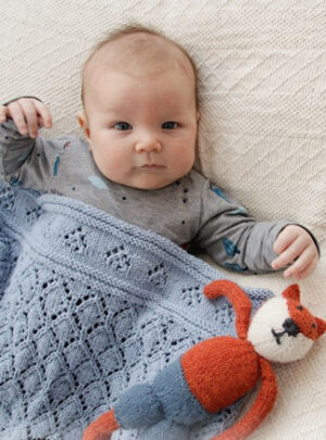 Baby Diamonds by DROPS Design - Baby Tæppe Strikkeopskrift 65-80 cm