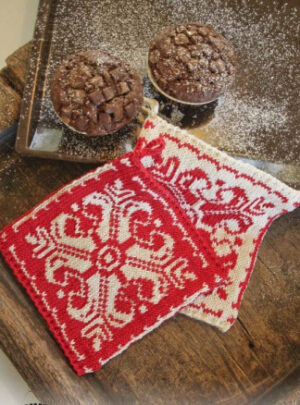 Baking Christmas by DROPS Design - Grydelapper Strikkeopskrift 20x19 cm - 2 stk