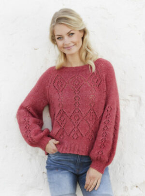 Berry Diamond by DROPS Design - Bluse Strikkeopskrift str. S - XXXL