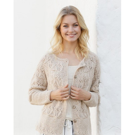 Birch Woods Jacket by DROPS Design - Jakke Strikkeopskrift str. S - XXXL Birch Woods Jacket by DROPS Design - Jakke Strikkeopskrift str. S - XXXL