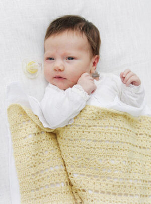 Blooming LilyÂ by DROPS Design - Baby Tæppe Hækleopskrift 65x86 cm