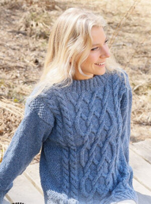 Blue Diamond by DROPS Design - Bluse Strikkeopskrift str. S - XXXL