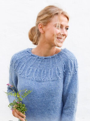 Blue Peacock by DROPS Design - Bluse Strikkeopskrift str. S - XXXL