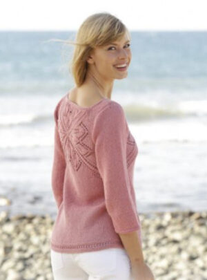 Butterfly Heart by DROPS Design - Bluse Strikkeopskrift str. S - XXXL