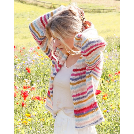 Candy Stripes Cardigan by DROPS Design - Cardigan Strikkeopskrift str. XS - XXL Candy Stripes Cardigan by DROPS Design - Cardigan Strikkeopskrift str. XS - XXL