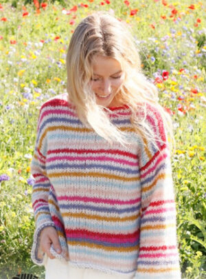 Candy Stripes by DROPS Design - Bluse Strikkeopskrift str. XS - XXL