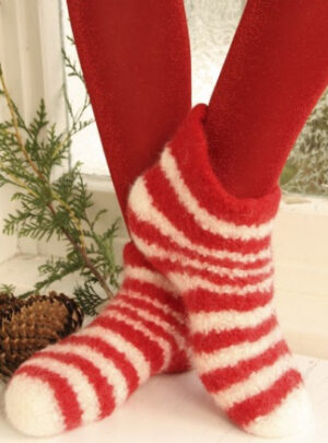 Christmas Slippers by DROPS Design - Filtede Tøfler Strikkeopskrift str. 35/37 - 42/44