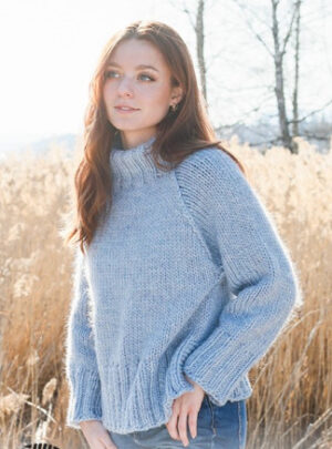 Clear Winter Sky by DROPS Design - Bluse Strikkeopskrift str. S - XXXL