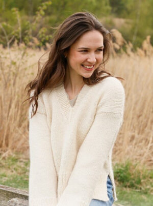 Country Cream by DROPS Design - Bluse Strikkeopskrift str. S - XXXL