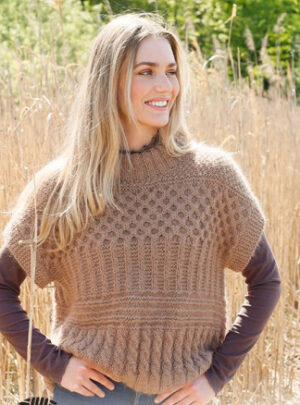 Cracked Walnuts Short Sleeve by DROPS Design - Vest Strikkeopskrift str. XS - XXL