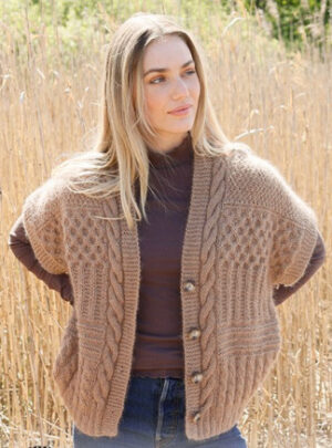 Cracked Walnuts Vest by DROPS Design - Vest Strikkeopskrift str. XS - XXL