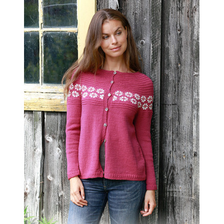 Daisy Delight Cardigan by DROPS Design - Jakke Strikkeopskrift str. S - XXXL Daisy Delight Cardigan by DROPS Design - Jakke Strikkeopskrift str. S - XXXL