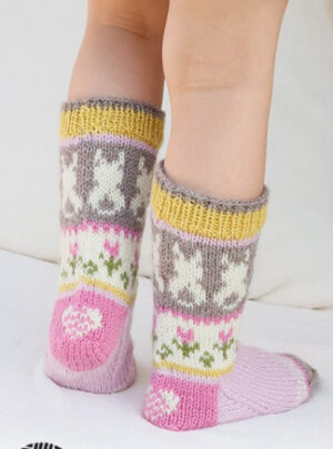 Dancing Bunny Socks 2 by DROPS Design - Sokker Strikkeopskrift Str. 24-43