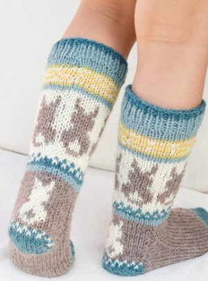 Dancing Bunny Socks by DROPS Design - Sokker Strikkeopskrift Str. 24-43