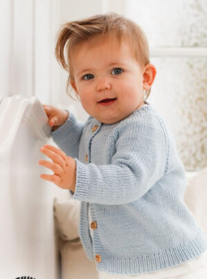 Dream in Blue Cardigan by DROPS Design - Baby Jakke Strikkeopskrift str. 0/1 mdr - 3/4 år