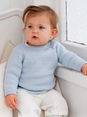 Dream in Blue by DROPS Design - Baby Bluse Strikkeopskrift str. 0/1 mdr - 3/4 år
