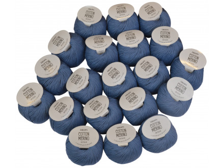 Drops Cotton Merino Garnpakke Unicolor 16 Jeansblå - 20 stk