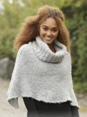 Echoes by DROPS Design - Poncho Strikkeopskrift str. S - XXXL