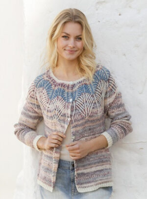 Egyptian Feathers Jacket by DROPS Design - Jakke Strikkeopskrift str. S - XXXL
