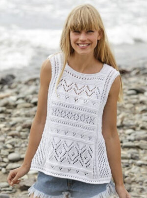 Erica Singlet by DROPS Design - Top Strikkeopskrift str. S - XXXL