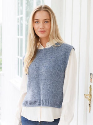 Evening Lakeside Vest by DROPS Design - Vest Hækleopskrift str. S - XXXL