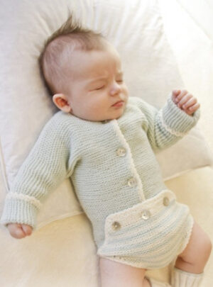 First Impression by DROPS Design - Baby Bodystock Strikkeopskrift str. Præmatur - 3/4 år