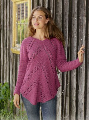 Flora Viola by DROPS Design - Bluse Hækleopskrift str. S - XXXL