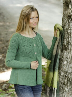 Green Echo Jacket by DROPS Design - Jakke Strikkeopskrift str. S - XXXL