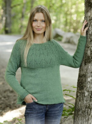 Green Echo by DROPS Design - Bluse Strikkeopskrift str. S - XXXL