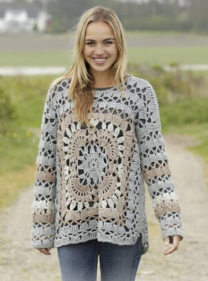 Harvest Love by DROPS Design - Bluse Hækleopskrift str. S/M - XXL/XXXL