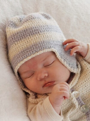 Heartthrob Hat by DROPS Design - Baby Hue Hækleopskrift str. 1/3 mdr - 3/4 år