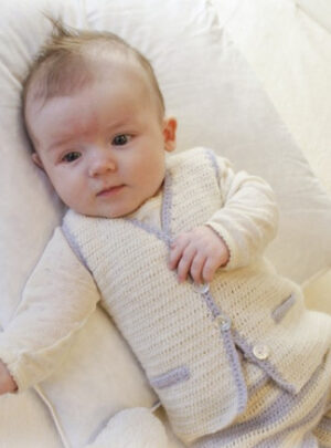 Heartthrob Vest by DROPS Design - Baby Vest Hækleopskrift str. 1/3 mdr - 3/4 år