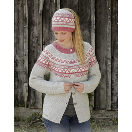Hint of Heather by DROPS Design - Jakke Strikkeopskift str. S - XXXL Hint of Heather by DROPS Design - Jakke Strikkeopskift str. S - XXXL